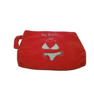 New Gallery Design Wet Bikini Terrycloth Lined Bag beach clutch bathingsuit PINK